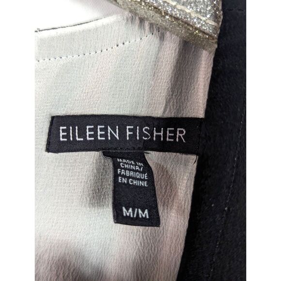 EILEEN FISHER Layered 100% Silk Dress Minimalist Modern Contemporary Medium - Picture 7 of 8